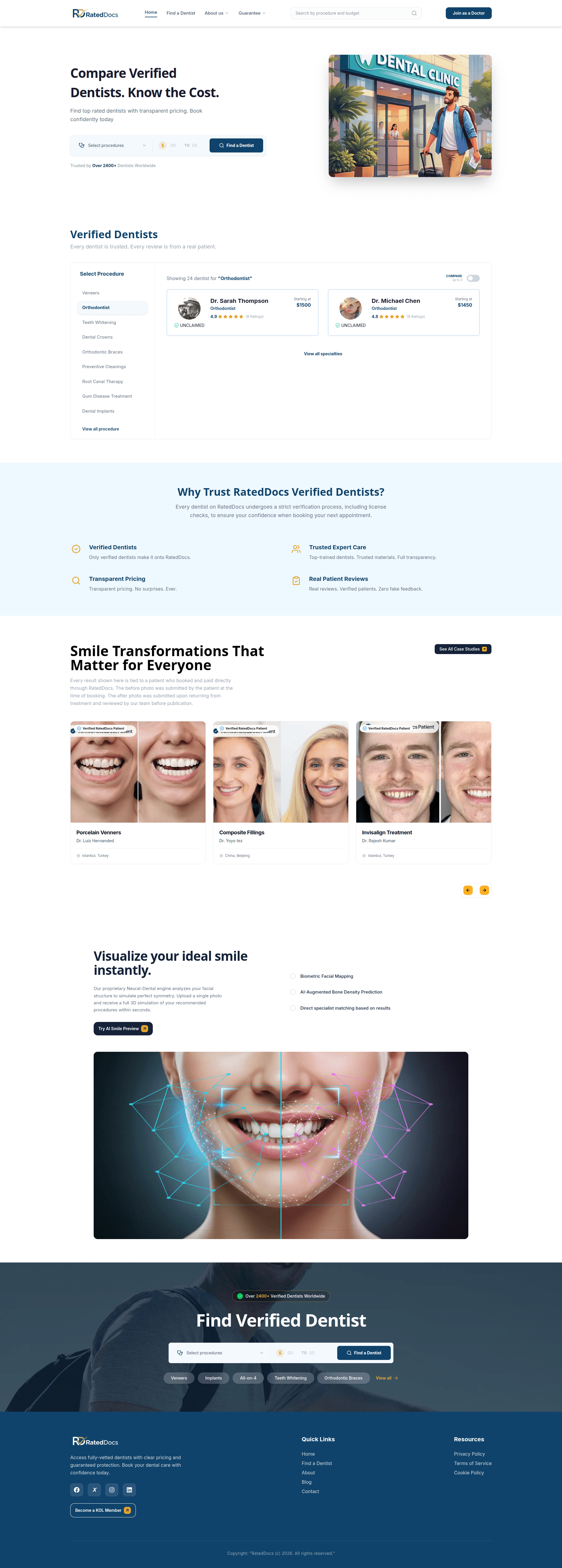 RatedDocs Dentist Patient Portal